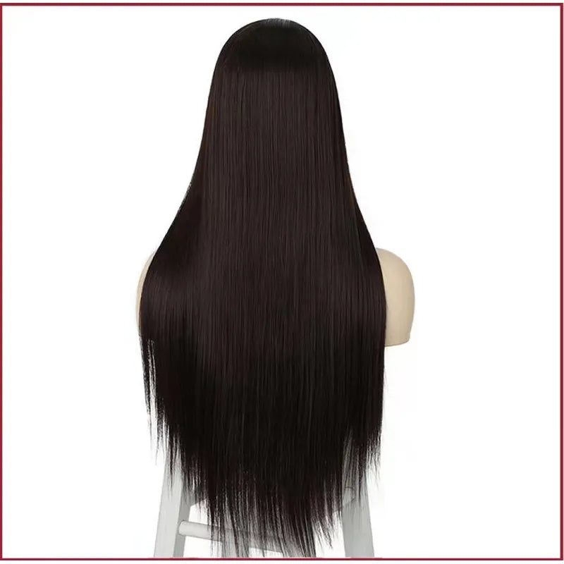 Wig Female Chemical Fiber Front Lace Middle Black