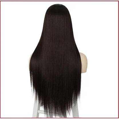 Wig Female Chemical Fiber Front Lace Middle Black